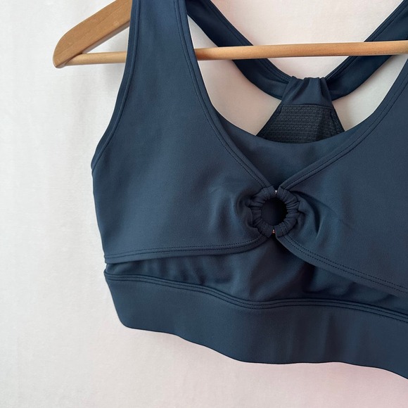 Curves N CombatBoots Sports Bra activewear athletic gym o-ring teal blue Large - Picture 2 of 5